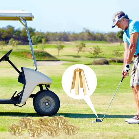 Boss Level Twenty Pack Brass Golf Shaft Adapter Shims for Three Thirty Five to Three Seventy on golf course near player.