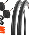2 Pack 700x32c Road Bike Tires And Tubes 32-622 700C Foldable Tires With Presta Valve Includes Tire Levers And Tire Liners 60TPI