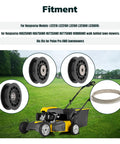 Idler Pulley Belt Repair Kit For Husqvarna 22 Inch AWD Walk Behind Mowers shown with pulleys and belt, garden background