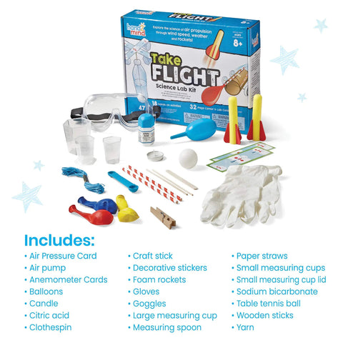 Take Flight Science Lab Kit For Kids Ages 5 To 7 18 Hands-On STEM Activities, Foam Rockets, Weather, Rocketry Experiments