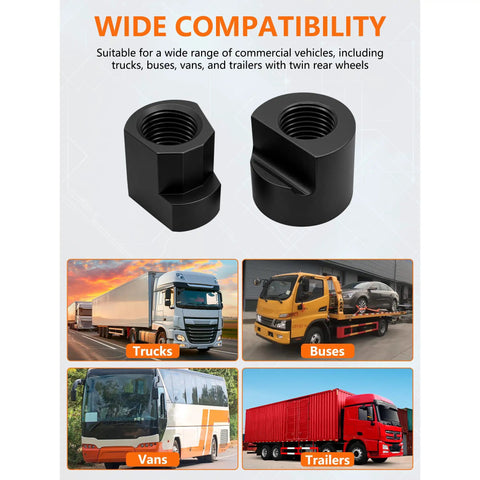 Heavy-Duty 5-Piece Dual Wheel Separator Kit With 11-Thread Pusher compatible with trucks, buses, vans, and trailers
