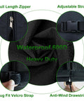 Universal 9 To 12 Foot Market Umbrella Cover Waterproof 600D Heavy Duty No Hassle Zipper detail with adjustable straps