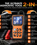 OBD2 Scanner With Battery Tester 2 In 1 Fast Fault Code Reader And 12V Battery Health And Charging System Analyzer with display screen