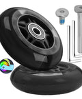Rear Wheel Screw Set for Foldable Micro Mini 3 Wheel Kids Scooter Fix Kit, M8x65mm Axle Bolts and Spacers, 80mm x 24mm, Black