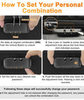 Instructions on how to set the lock on the Fireproof Waterproof Document Bag With Lock Portable Organizer For Your Important Files