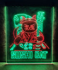 Sushi Cat Neon Sign Dope Neon Light For Sushi Bar And Restaurant Wall Decor Handmade Retro LED Cat Chef Sign Light Up Art