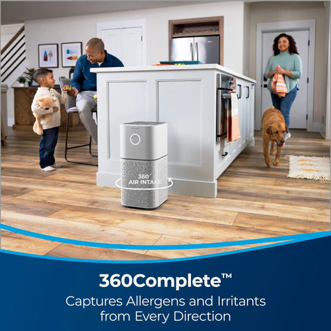 Family in kitchen using Air180 And Air180 Max Replacement Filter Genuine OEM Part Medical Grade HEPA Filter Captures 99.97 Percent Of Particles 0.3 Microns Replacement Filter For High Efficiency Vacuum Cleaners for clean air