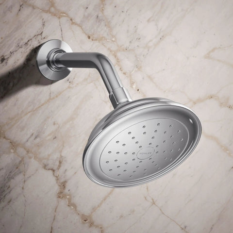Artifacts Single Function Showerhead With Katalyst Air Induction Technology 2.5 Gpm 66 Nozzle Sprayface For Broad Coverage Polished Chrome Finish Delivers Big Soak Reduces Overspray And Hair Rinsing Shower Arm And Flange Not Included.