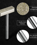 Close-up of Three Piece Diamond Grindin Wheel Dresser Set with 120 grit surfaces, steel material, and non-slip handle design.