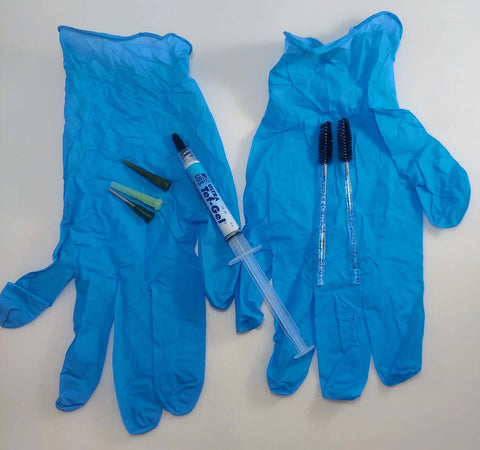 Tef-Gel TG-.25 3cc Anti-Corrosion And Anti-Seize Pro-Grade Marine Lubricant with gloves, brushes, and applicator tips