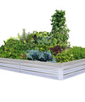 Beefy Galvanized Raised Garden Bed 8x4x1 Ft With Overlapping 4 Inch Panels And 4 Support Bars Heavy Duty Metal Planter Box