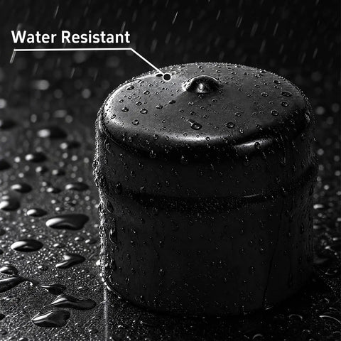 Say Bye To Wobbly Front Ends On Your Riding Mower With This Heavy Duty Bushing To Bearing Conversion Kit For Super Smooth Gliding And Trouble Free Yards Ahead, black water-resistant component with droplets.