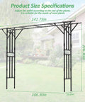 Massive Flat Top Garden Arch Trellis For Climbing Plants Outdoor Entrance Pavilion 141 Inches Long By 106 Inches High Metal Yard Arch For Walkways Weddings And Patio Or Garden Decor