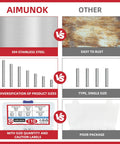 Comparison chart highlighting 110 Piece Dowel Pins Shelf Support Peg Kit Stainless Steel Unthreaded Pins M5 Range 10-40mm durability and packaging.