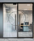 Office with 24 Inch Solid Standoffs Heavy Duty Commercial Grade 304 Stainless Steel Push Pull Door Handle Matte Black Finish