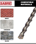 Sabre Tools 10-pack SDS Plus 3/16 in x 6 in carbide-tipped rotary hammer drill bits; for brick and concrete