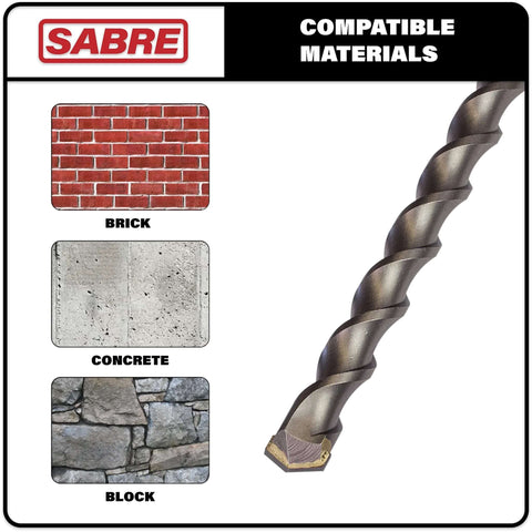 Sabre Tools 10-pack SDS Plus 3/16 in x 6 in carbide-tipped rotary hammer drill bits; for brick and concrete