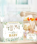 13 Inch Large Baby Gift Bag With Tissue Paper Greeting Card And Handle All In One Baby Shower Gift Set For Boys And Girls