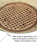 Heavy Duty Manhole Cover Hook With T Shaped Handle 15 Inch Pull Tool For Lifting Sewer Covers and Rolling Doors