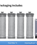 Four Pack Vacuum Filter Replacement Kit For A10 Hero A11 Hero Pure One S11 S12 PowerHero 11 Snap S12 Pro EX Cordless Vacuums High Efficiency Pre Filters Easy Fit Prolongs Suction And Extends Cleaner Life with 4 post filters and 1 cleaning brush