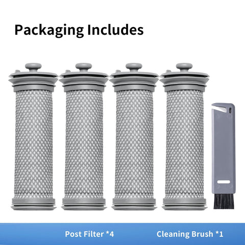 Four Pack Vacuum Filter Replacement Kit For A10 Hero A11 Hero Pure One S11 S12 PowerHero 11 Snap S12 Pro EX Cordless Vacuums High Efficiency Pre Filters Easy Fit Prolongs Suction And Extends Cleaner Life with 4 post filters and 1 cleaning brush