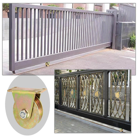 Heavy Duty H Groove Track Wheel Caster With Bracket For Sliding Doors And Industrial Carts Four Pack, 80mm gate track in use