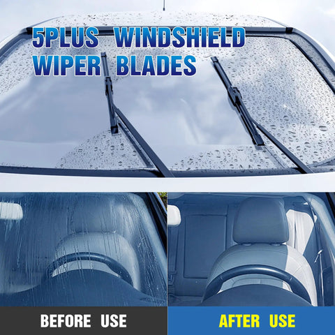 Direct Fit Front And Rear Windshield Wiper Blades For 2013 Through 2022 Buick Encore showing before and after use with rain.