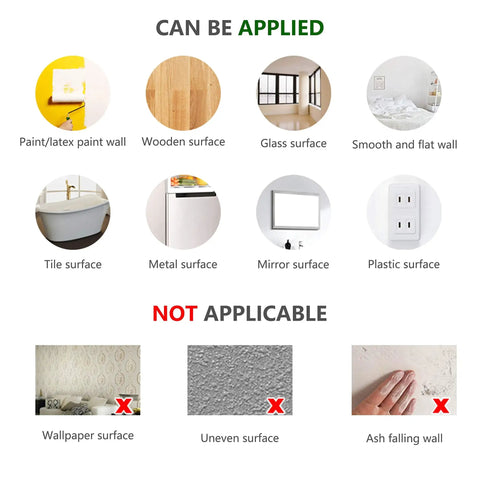 Diagram showing surfaces for Hanging String Of Pearls Vine Wall Stickers Set With Green Leaves Dope PVC Peel And Stick Removable Decals.