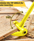 48 Inch Pallet Buster Heavy Duty Pry Bar With 110 Degree Deck Board Removal Tool Built From Carbon Steel To Tear Through Decks Pallets And Standing Hardwood Demolition And Save Your Back And Knees On Tough Jobs. 110° tip on deck board