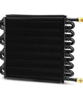 Sixteen Pass One Half Inch Transmission Cooler With Eight AN Tube Fin Aftercooler Universal Black Aluminum