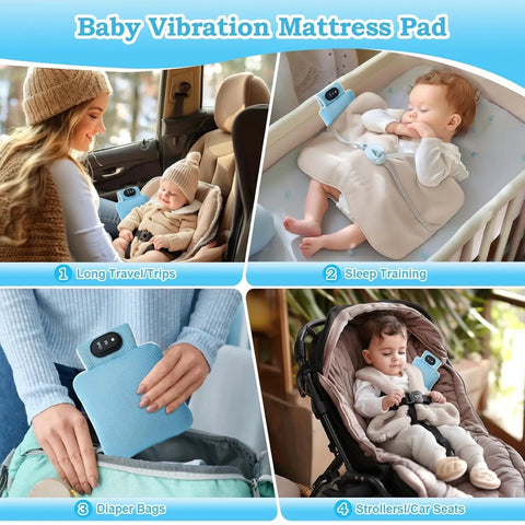 Ultimate Baby Sleep Soother With Three Adjustable Vibration Modes And 90 Minute Timer For Newborns in various settings