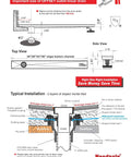 Installation diagram showcasing 36 Inch Offset Linear Shower Drain With Side Outlet And Quadrato Grate Cover Brushed 304 Stainless Steel Rectangle Floor Drain With Leveling Feet And Hair Strainer Catcher For Easy Install Heavy Duty.