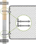 J Bolt Gate Hinge 304 Stainless Steel Farm Gate Hinges With M12 6 Inch Bolt And 5/8 Inch Pin shown on chain link fence