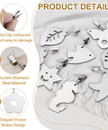 Eight Piece Tablecloth Weights With Flower Shaped Pendants And Metal Clips Stainless Steel Windproof Table Cover Weights