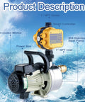 Beefed Up Three Quarters Horsepower 110V Water Pressure Booster Pump For Home Gardens Stainless Steel Shallow Well Jet Pump