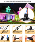 6W RGB LED Landscape Lights With Remote Control, 12V/24V Low Voltage Transformer showing quick connector wiring steps