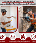 Men wearing Baseball Style Safety Bump Cap With Skull Pattern Ultra Lightweight Breathable Head Protection in work environments