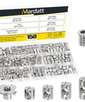 Pro Grade 150 Piece M6 Barrel Nut And Tee Nut Fastener Set with slotted barrel nuts and storage box for DIY projects