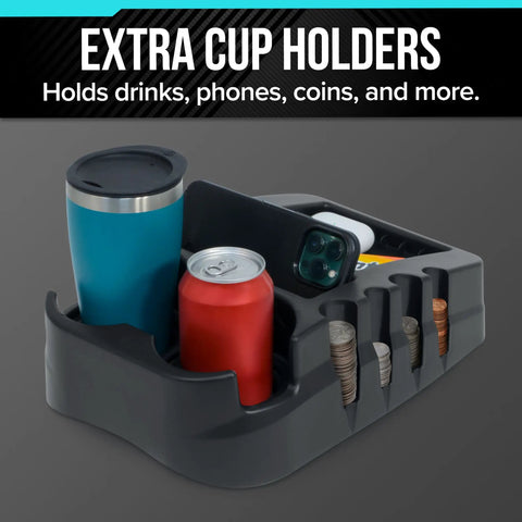All In One Car Floor Center Console Organizer With Dual Cup Holders For SUV Truck Van And Car Portable Storage Made In USA