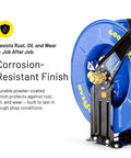 Retractable Oil Hose Reel One Half Inch By Fifty Feet Premium Steel Construction with corrosion-resistant finish detail
