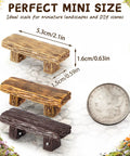 18 Pc Dope Mini Resin Bench Set For Fairy Garden Dollhouse Accessories Park Decor And Mini Landscape Scenes Realistic Wood Grain Tiny Benches For Bonsai Terrariums