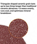 Close-up of Cubitron II Fibre Disc 982C GL Quick Change 7 Inch showing ceramic grain texture for fast cutting and durability