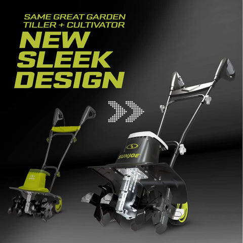 Corded Electric Garden Tiller And Cultivator With Steel Tines, 16 Inch Width And 13.5 Amp Motor Delivers 370 RPM shown in new design