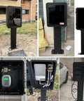 Keep It Square Heavy Duty EV Charger Station Protector All Weatherproof Electrical Enclosure with reliable lock and visible internals.