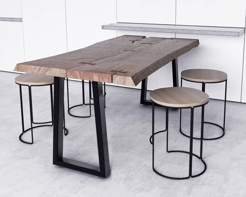 Industrial Metal Table Legs 28 Inch High By 18 Inch Wide With 5cm Thick Square Tubing Rustic Style Dining And Desk Feet supporting table