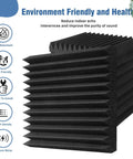 Killer 50 Pack Sound Proof Foam Panels For Walls With Sticky Peel And Stick Mount 12X12X2 Inch Acoustic Tiles shown corner view.