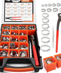 Single Ear Hose Clamp Kit With Crimping Pliers, 5.3-36.1mm 304 Stainless Steel Oetiker Style Clamps displayed in open case