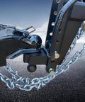 3/16 X 48 Inch Grade 30 Steel Trailer Safety Chain With Clevis Grab Hooks On Each End 3500 Lb WLL 2 Pack Universal Fit connected to hitch