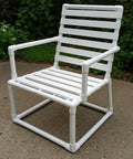 DIY chair made with 20 Pack 1/2 Inch PVC Pipes, 17 Inch Long Schedule 40 for home projects, white construction tubes.