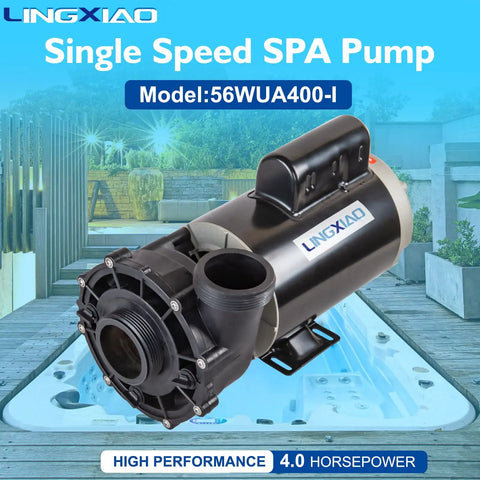 Heavy Duty Spa Pump Motor Replacement For Hot Tubs Single Speed 56 Frame 4Hp 220 Volt with 2 inch port for smooth operation.